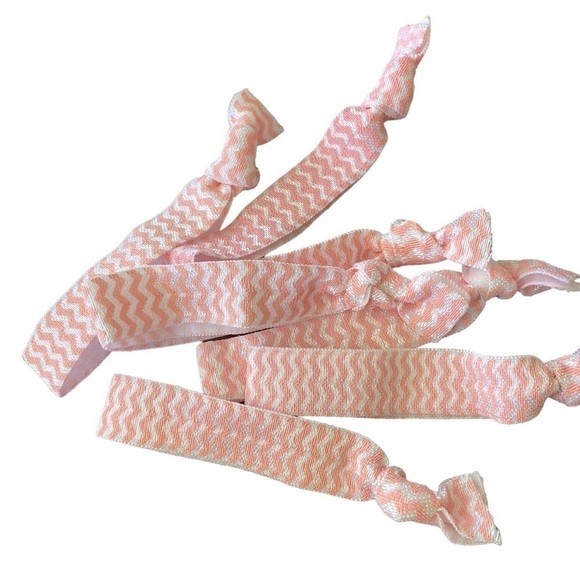 Baby Shower: Pack of 50 pink and blue ribbon hair ties NWOT - Picture 4 of 11